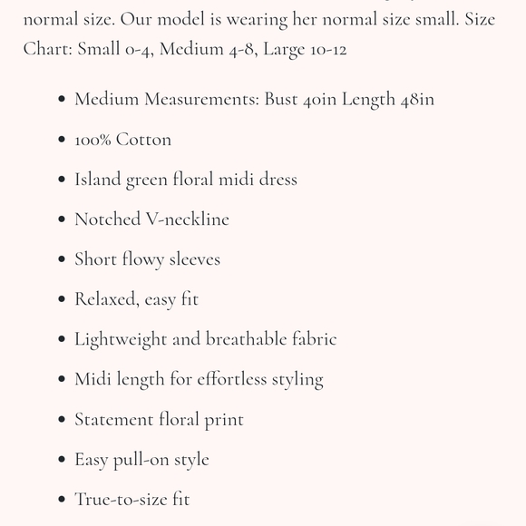 Spring Green Floral Midi Dress-NWT - Picture 3 of 8